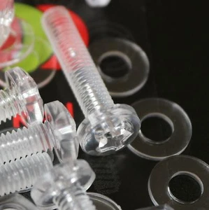 Paquete de 20 tornillos y tuercas transparentes, de Plástico Acrílico. M4x 20mm - Imagen 1 de 6