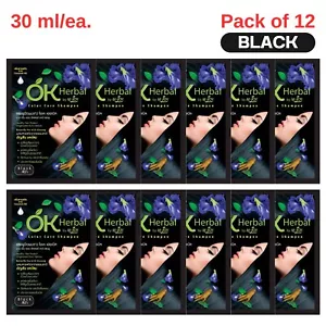 OK Herbal Hair color Care shampoo Natural Black 30ml. Pack of 12 - Picture 1 of 5