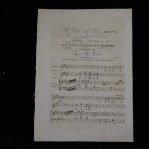antikes Liederblatt AH PADRE AH PADRE pacini l`ultimo giorno di pompei um 1828 - Bild 1 von 1