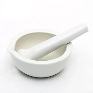 3.55Inch Porcelain Mortar and Pestle, Ceramic Mixing Grinding Bowl Set, Crusher - Picture 1 of 12