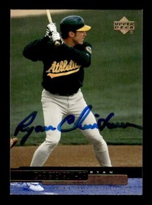 RYAN CHRISTENSON SIGNED 2000 UPPER DECK #455 ON-CARD AUTO - OAKLAND ATHLETICS