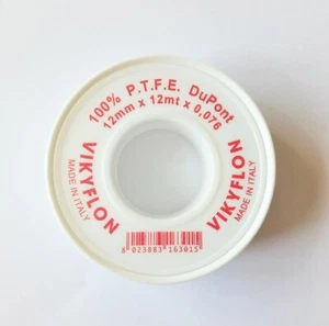 2 STÜCK - TEFLONBAND 1/2" 12mm x 12mt VIKYFLON DUPONT GEWINDEFITTINGE - Bild 1 von 1