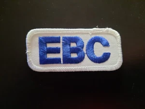 Vintage EBC Brakes Cloth Patch Badge Motorcycle Auto Original Blue - Picture 1 of 1
