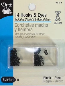 DRITZ - 14 Hooks & Eyes (Size: 0) (Black-Steel) - Bild 1 von 1