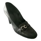 Bally Leather Loafer Size 41 Black Round Toe Buckle Detail Slip On Work Business