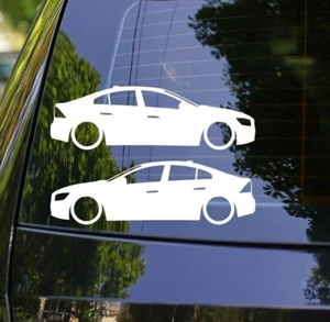 2x Lowered Car Silhouette Decal Stickers for Volvo S60 2nd gen R-design 2010-18 - Picture 1 of 3