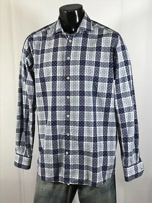 Camisa con botones Georg Roth Los Angeles para hombre XXL manga larga puño abatible punto geométrico Foto 1 de 4