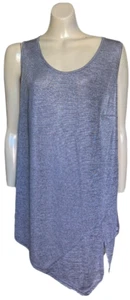 New TS Taking Shape Size S 14-16 Sleeveless Tunic Stretch Asymmetric Hem Silver - Picture 1 of 9