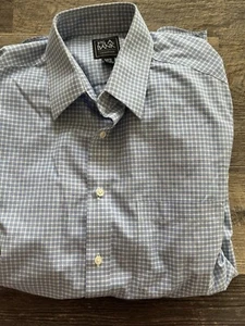 Joseph A Bank Slim Fit Traveler Men’s Long Sleeve Blue Dress Shirt 15 1/2 32 - Picture 1 of 3