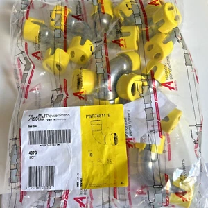 1/2” Apollo PowerPress Steel Gas PWR7481419 90 Degree Elbow Gas 407G-Pack of 10 - Picture 1 of 5