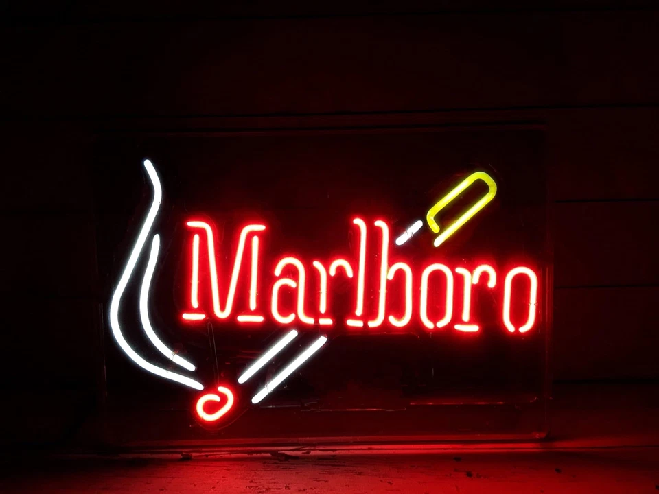 Marlboro Cigarettes Smoke Neon Sign 17"x14" Lamp Light Shop Gift Cigar Bar Show - Image 1 of 1