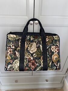 Vintage Teppich Teppich Tasche Handtasche Gladstone Retro Blumenmuster gewebt #1980er 80er