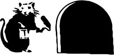 BANKSY RAT Hole Wall Art Sticker VINYL DECAL Mouse Home Board car window