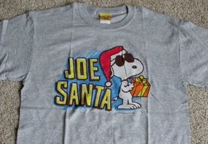 Snoopy Christmas T Shirt Peanuts Large Joe Cool Santa Gray - Picture 1 of 1