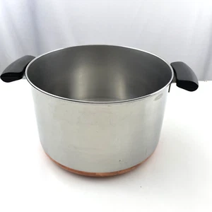 Revere Ware 1801 6 Qt Stock Pot No Lid Stainless Copper Bottom U.S.A. - Picture 1 of 12