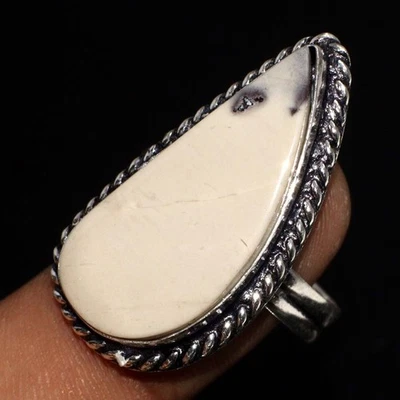 Porcelain Jasper 925 Silver Plated Ring US 12 Valentine Gift Jewelry JW - Image 1 of 3