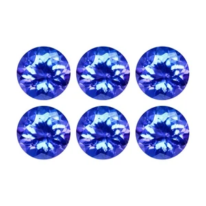 3.17 Ct IF [6 Pcs Lot] Gorgeous Round 5 MM AAA Bluish violet Natural Tanzanite - Picture 1 of 5