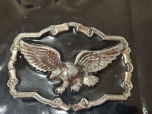 Vintage 1983 The Great American Buckle Co- Eagle Biker Belt Buckle USA - Picture 1 of 4