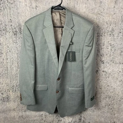NOVO Blazer Lauren Ralph Lauren 44 Cinza Regular Espinha de Arenque 2 Botões Masculino - Imagem 1 de 4