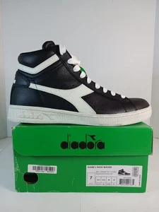 Diadora Men's Game L High Shoes Waxed Black Size 7 - Picture 1 of 8