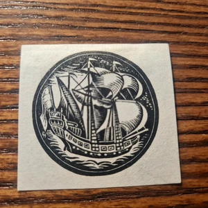 Ex-Libris anonyme représentant un voilier - Picture 1 of 1