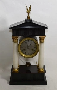 hübsche BIEDERMEIER PORTALUHR um1850 Tischuhr Pendeluhr Kaminuhr antike - Bild 1 von 14