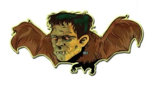 GROSSES Vintage 50er Style Blechschild Monster Fledermaus Halloween Horror Grusel Kunst - Bild 1 von 1