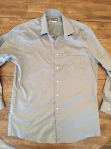 Van Heusen Men's Regular Fit Stretch Dress Shirt Shiny Gray 15 1/2 - 32/33 EUC - - Picture 1 of 6