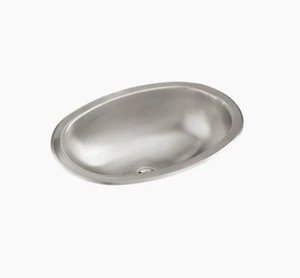 Sterling Stainless Steel OVAL DROP-IN/UNDER-MOUNT BATHROOM SINK 1186-0 13-1/4′ - Picture 1 of 5