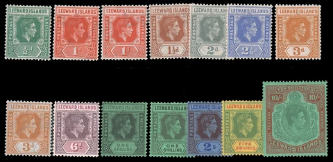 LEEWARD ISLANDS 1938-51 GEORGE VI GOUP MNH MINT #105-114 includes 105a 111a no Cover