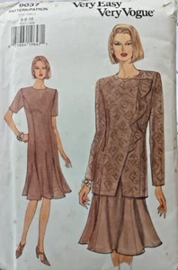 Vogue Sewing Pattern 9037 Misses 6-8-10 Easy Jacket has Flounce and Flared Dress - Picture 1 of 7