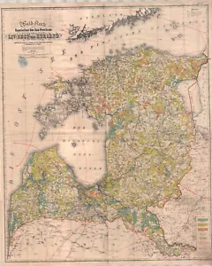 Wald-Karte der Russischen Ost-See-Provinzen Liv-, Ehst- und Kurland, Riga, 1903 - Picture 1 of 6