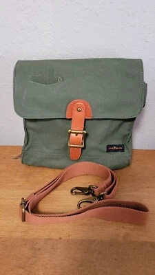 Tourbon Bike Handlebar Bag Bicycle Rear Pannier Messenger Bag Canvas Pack Green - Image 1 of 4