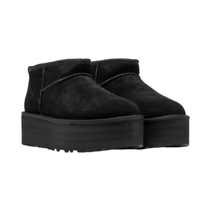 Womens UGG Classic Ultra Mini Platform - Black Suede, Size 9 US [1135092] - Picture 1 of 6