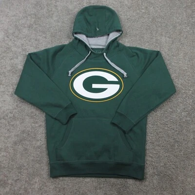 Moletom Green Bay Packers masculino grande verde com capuz logotipo grande Antígua - Imagem 1 de 4