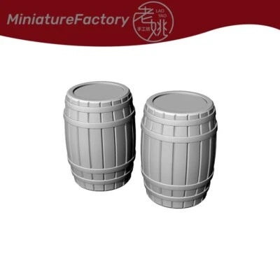 SSMODEL 1:76 OO Gauge Wood Barrels 10pcs Railroads Scenery Miniatures Factory - Image 1 of 3