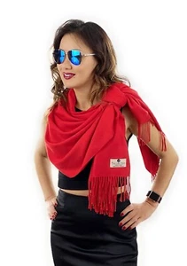 THE COLLECTION LIPSTICK RED 70% CASHMERE 30% SILK SCARF WRAP NO GIFT BOX  - Imagen 1 de 2
