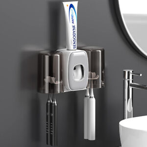 UV Light Sterilizer Toothbrush Holder Cleaner+Automatic Toothpaste Dispenser NEW