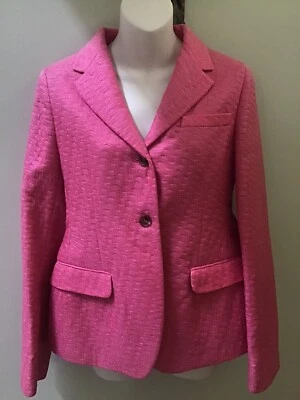 Blazer MIU MIU US 4-6 Rosa Metálico Jacquard Calidad Increíble Foto 1 de 4