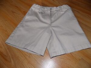 Girl's Size 8 Regular Izod Khaki Tan School Uniform Shorts Adjustable Waist EUC