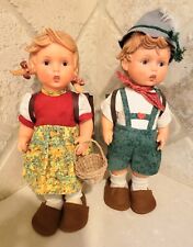 Vintage Vinyl Hummel Goebel Doll W Germany Boy and Girl  12" lot of 2 Dolls 
