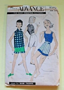 Advance Sewing Pattern 8593 Girls Teens Shorts Pants Size 10S Cut Complete - Picture 1 of 5