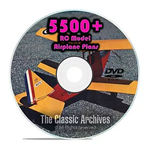 5,500 RC Model Airplane Plans, Gliders, Electric, Scale, Templates DVD G51 - Picture 1 of 1