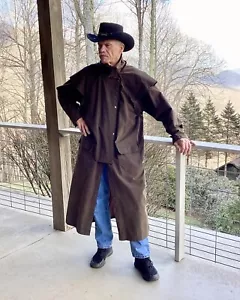 Sydney Oilskin Clothing Co Waxed Canvas Duster Coat Equestrian Western Size L - Picture 1 of 10