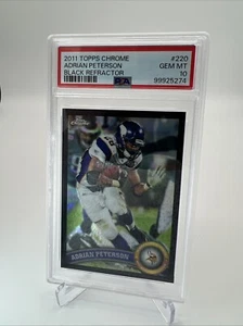 2011 Topps Chrome Adrian Peterson Black Refractor 28/299 Jersey Match PSA 10 - Bild 1 von 3
