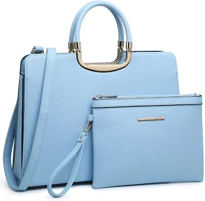 Womens Handbag Top Handle Shoulder Bag Tote Satchel Purse Large, 1-light Blue  - Image 1 of 4