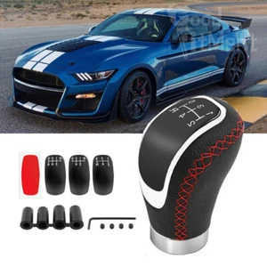 5 Speed Manual Gear Stick Shift Knob Shifter Leather For Ford Mustang 1983-2004 - Picture 1 of 16
