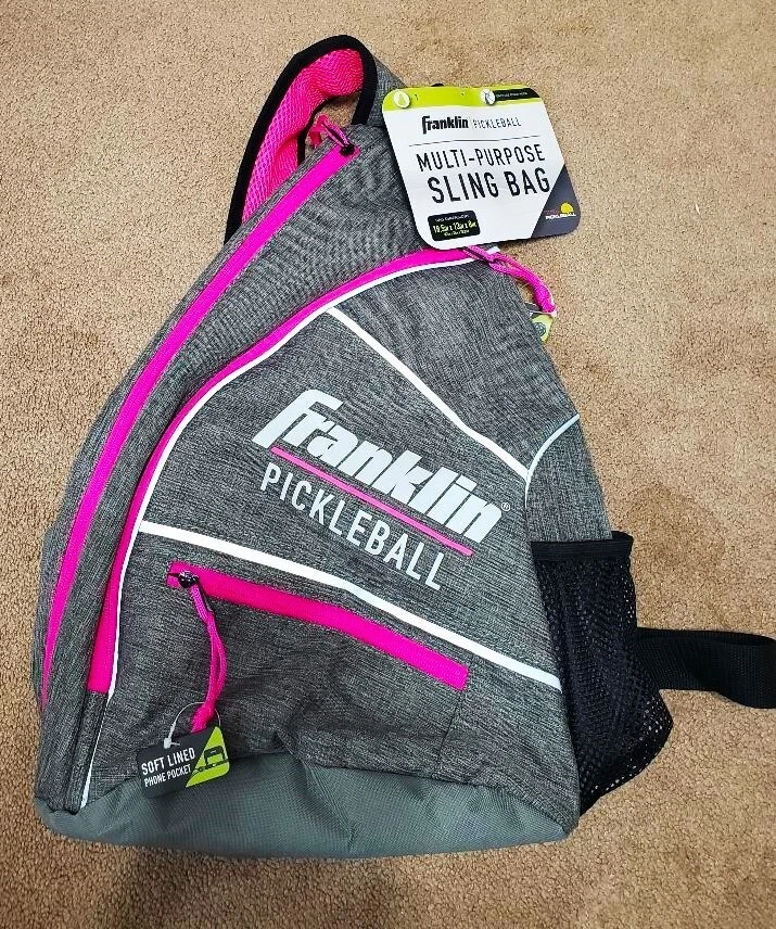 Franklin Sports 52823C1 Pickleball Sling Bag With Padded Back and Pockets Pink