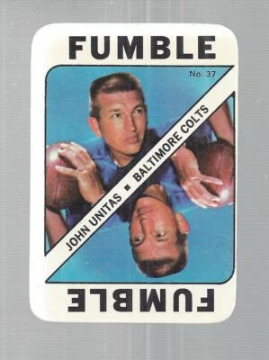 Johnny Unitas Topps Fumble Card # 37 Colts EXMT - Image 1 of 2