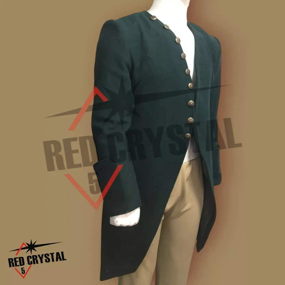 Abrigo de lana estilo siglo XVIII verde británico para hombre envío rápido Foto 1 de 4